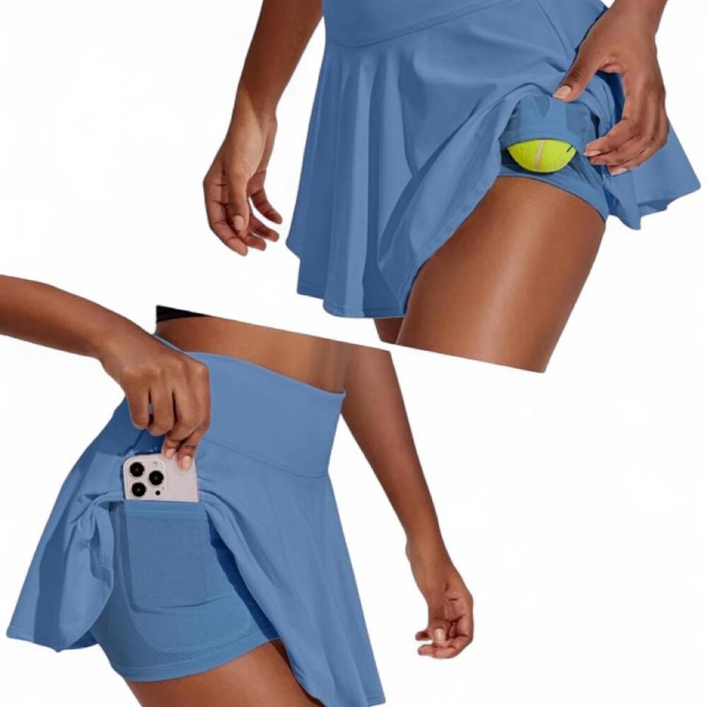 Blue Pleated Tennis Skirt with Built-In Shorts Women’s XS - Picture 4 of 8